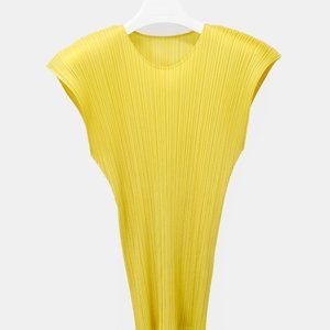 Issey Miyake Bright Yellow Pleated Top